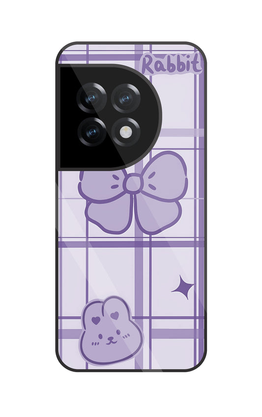 Butterfly Checked Pattern Glass Case For OnePlus 11R