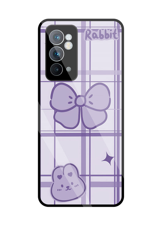 Butterfly Checked Pattern Glass Case For OnePlus 9RT