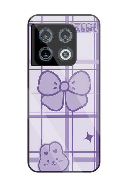 Butterfly Checked Pattern Glass Case For OnePlus 10 Pro