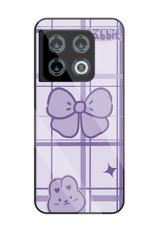 Butterfly Checked Pattern Glass Case For OnePlus 10 Pro