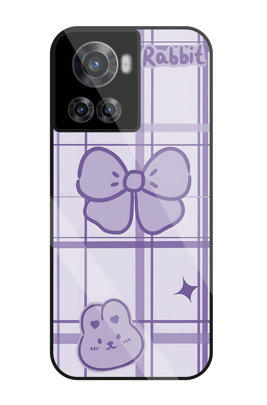 Butterfly Checked Pattern Glass Case For OnePlus 10R