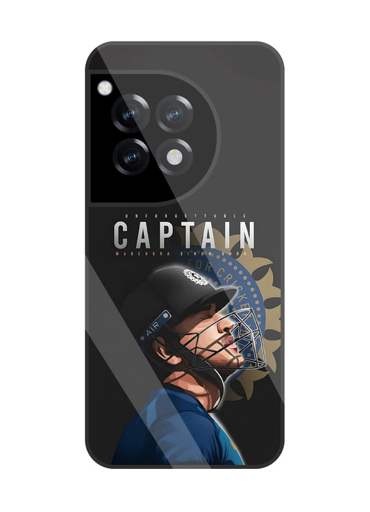 Captain MS Dhoni Glass Case For OnePlus 12R