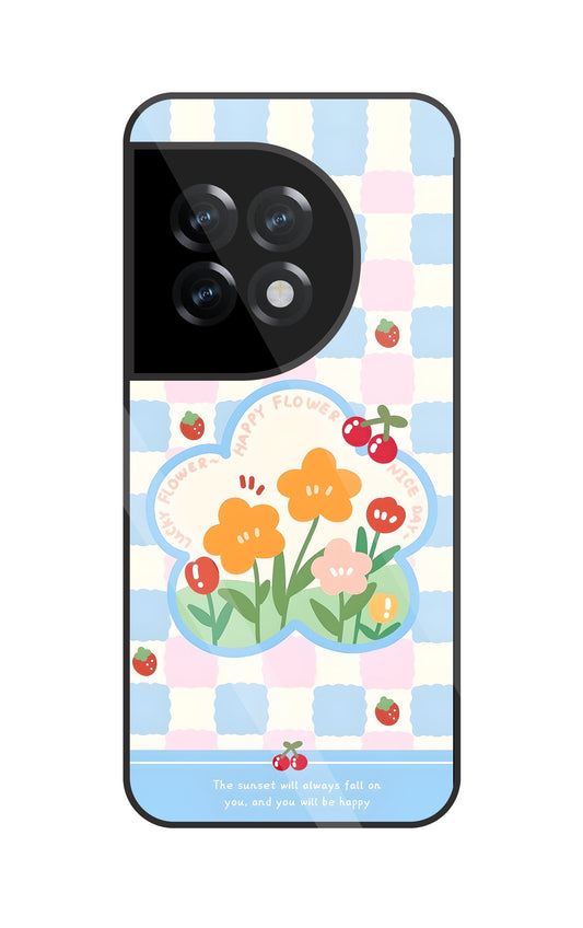 Cherry Blossom Glass Case For OnePlus 11R
