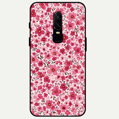 Cherry Blossom Charm Glass Case captured at a warm angle highlighting delicate petals, gloss, and edge clarity.