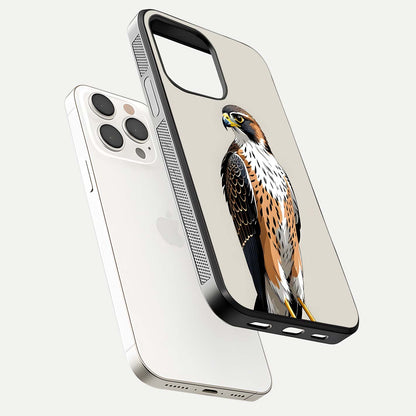 Clever Eagle Glass Case for iPhone 15 Pro Max floating mockup displaying sharp gloss and art contrast