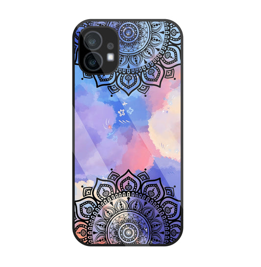 Colorful Mandala Pattern Glass Case For Nothing Phone 1