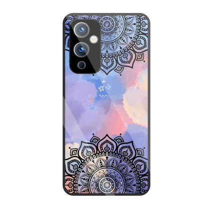 Colorful Mandala Pattern Glass Case For OnePlus 9