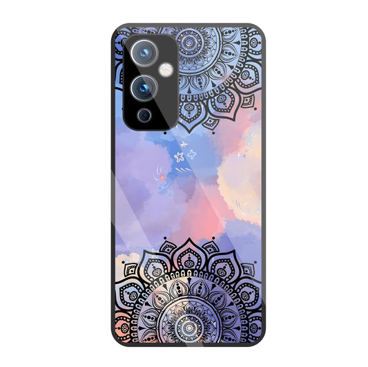 Colorful Mandala Pattern Glass Case For OnePlus 9