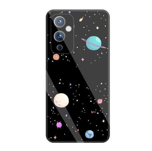 Colorful Space Glass Case For OnePlus 9