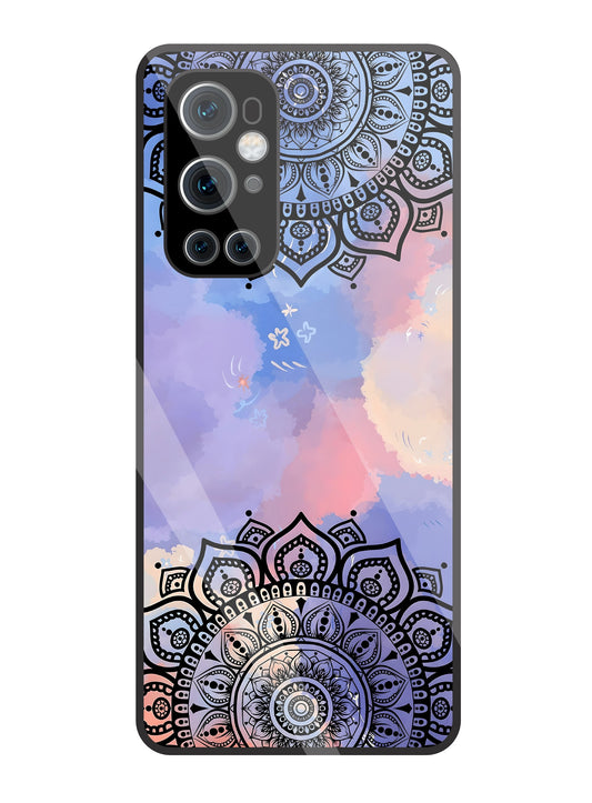 Colorful Mandala Pattern Glass Case For OnePlus 9 Pro