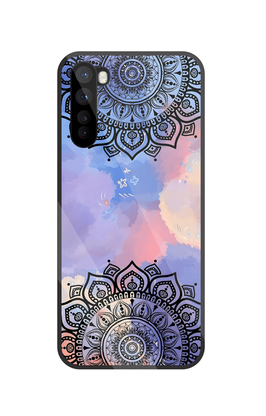 Colorful Mandala Pattern Glass Case For OnePlus Nord