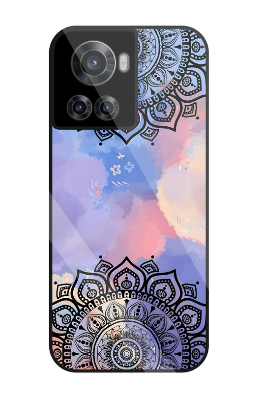 Colorful Mandala Pattern Glass Case For OnePlus 10R