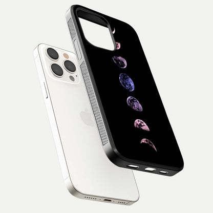 Crimson All Planets Glass Case for iPhone 15 Pro Max floating mockup showing gloss depth and rich hues