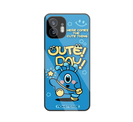 Cute Day! Monsterse Blue glass Case For Nothing Phone 2