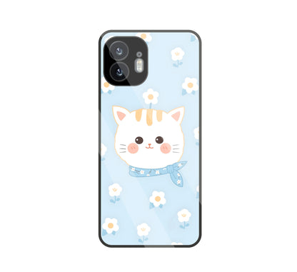 Cute Kitten glass Case For Nothing Phone 2