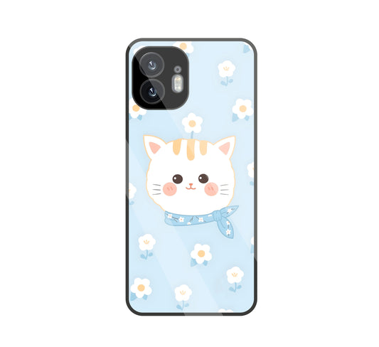 Cute Kitten glass Case For Nothing Phone 2