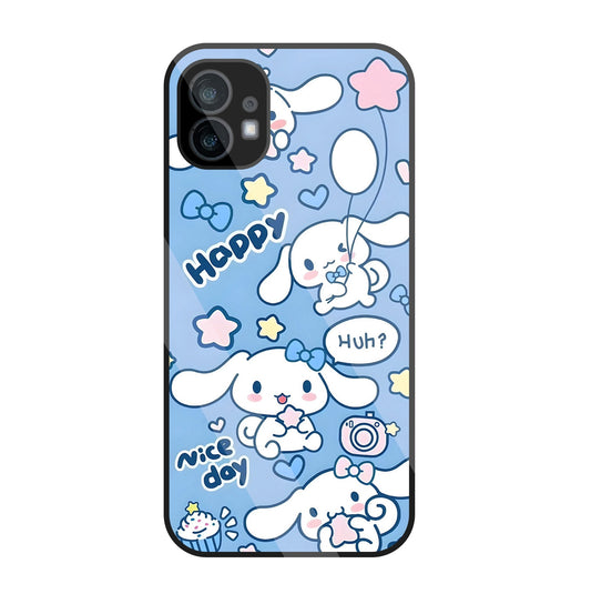 Cute Puppy Girl Glass Case For Nothing Phone 1