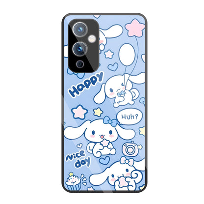 Cute Puppy Girl Glass Case For OnePlus 9