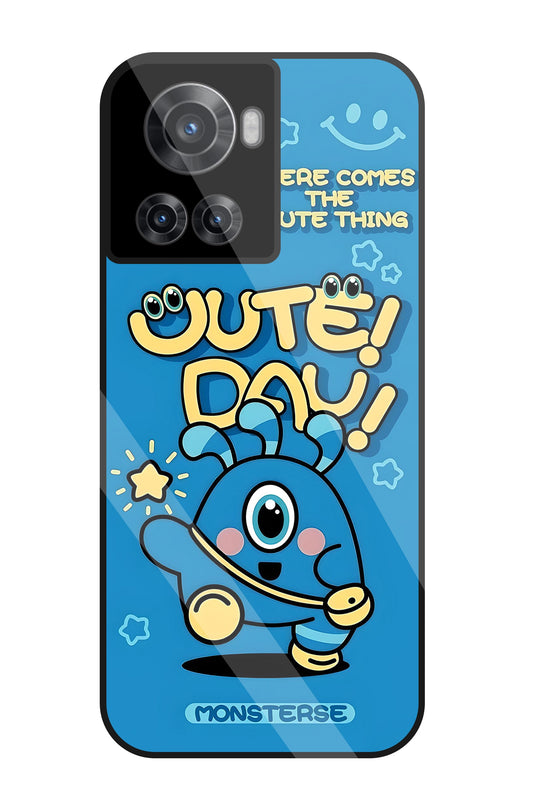 Cute Day! Monsterse Blue Glass Case For OnePlus 10R