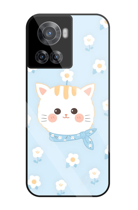 Cute Kitten Glass Case For OnePlus 10R
