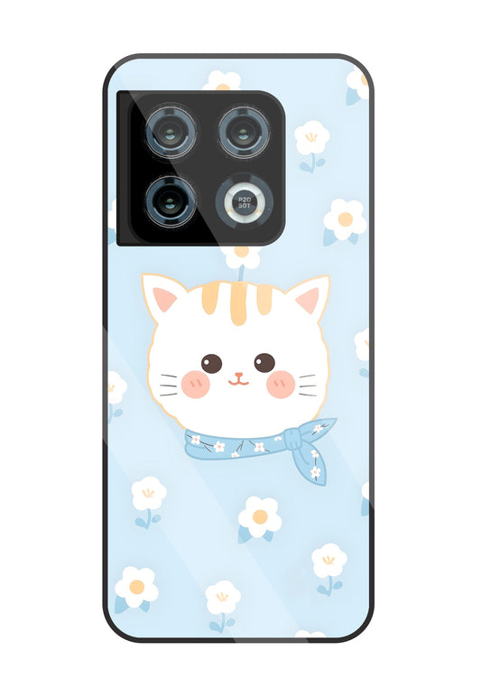 Cute Kitten Glass Case For OnePlus 10 Pro