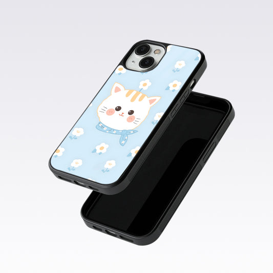 Cute Kitten Glass Case For OnePlus Nord