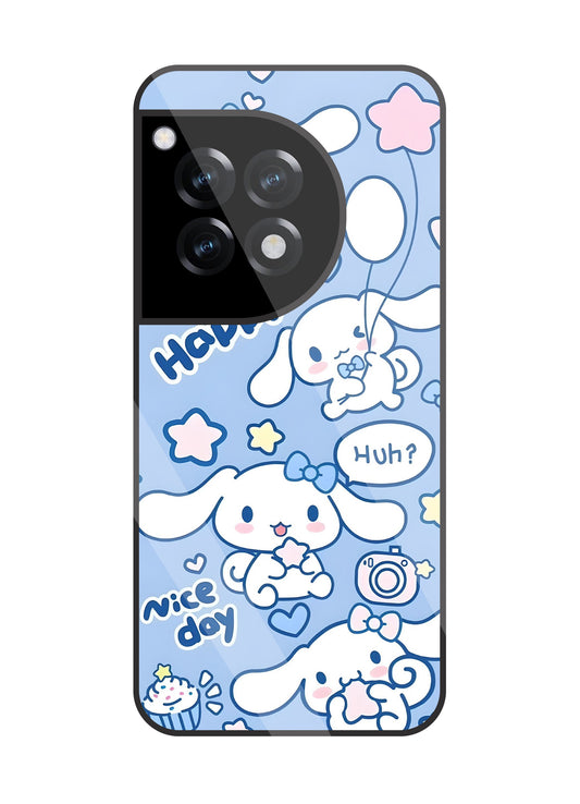 Cute Puppy Girl Glass Case For OnePlus 12R