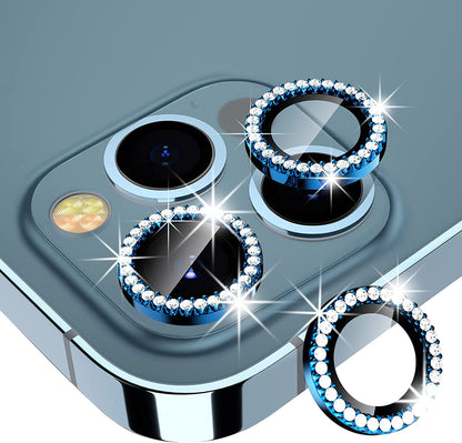 Diamond Camera Lens Protector for Apple iPhone 11 & 12 Series  | HD Clear Real Glass Protection + Metal Alloy Full Fit Lens Ring Cover