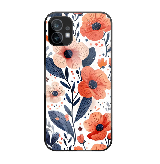 Daisy Flower Water Color Vintage Glass Case For Nothing Phone 1