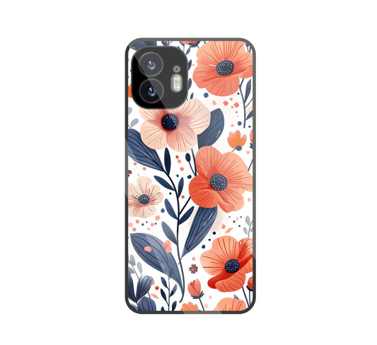 Daisy Flower Water Color Vintage glass Case For Nothing Phone 2