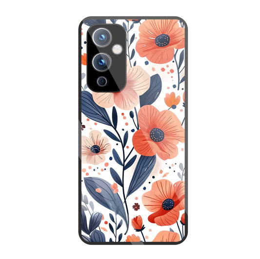 Daisy Flower Water Color Vintage Glass Case For OnePlus 9