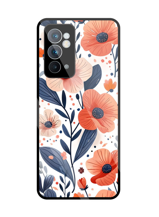 Daisy Flower Water Color Vintage Glass Case For OnePlus 9RT