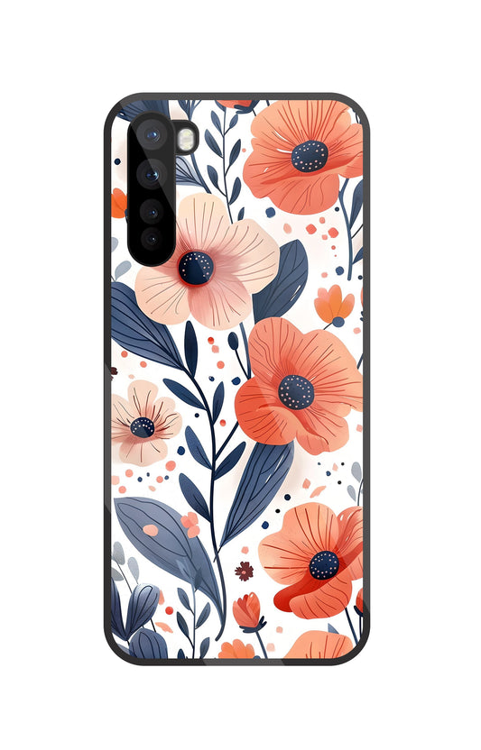 Daisy Flower Water Color Vintage Glass Case For OnePlus Nord