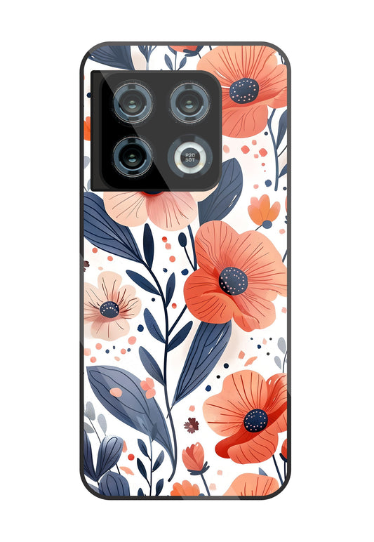 Daisy Flower Water Color Vintage Glass Case For OnePlus 10 Pro