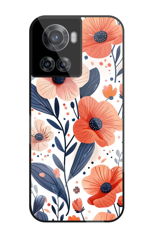 Daisy Flower Water Color Vintage Glass Case For OnePlus 10R