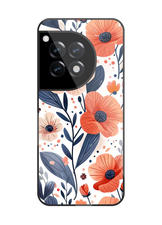 Daisy Flower Water Color Vintage Glass Case For OnePlus 12R