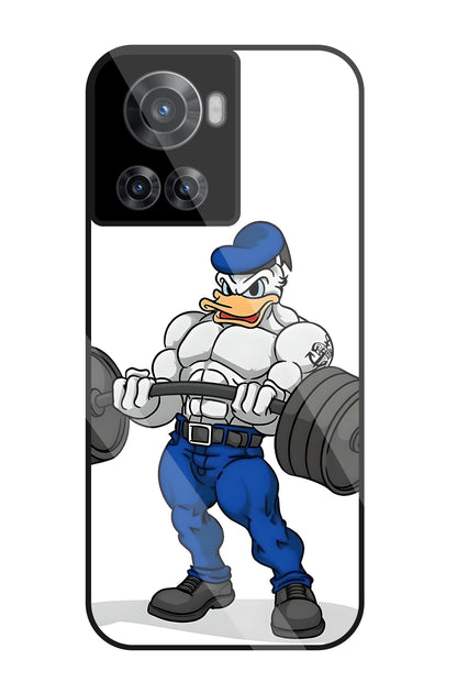 Donald Duck With Gym Glass Case For OnePlus 10R