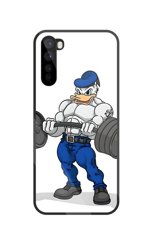 Donald Duck With Gym Glass Case For OnePlus Nord