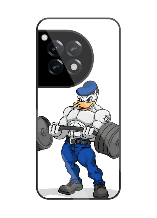 Donald Duck With Gym Glass Case For OnePlus 12R