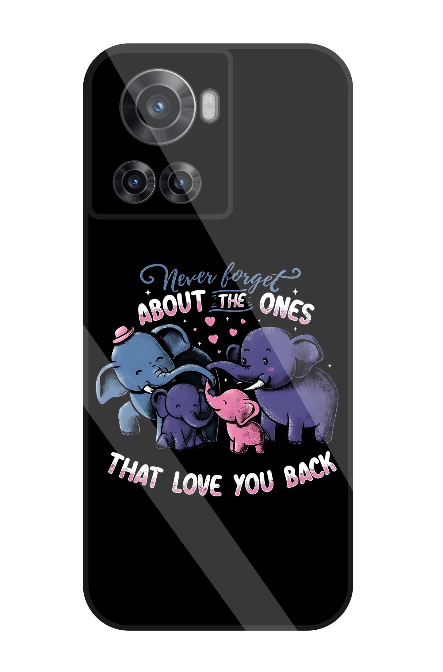 Elephant Family Glass Case For OnePlus 10R