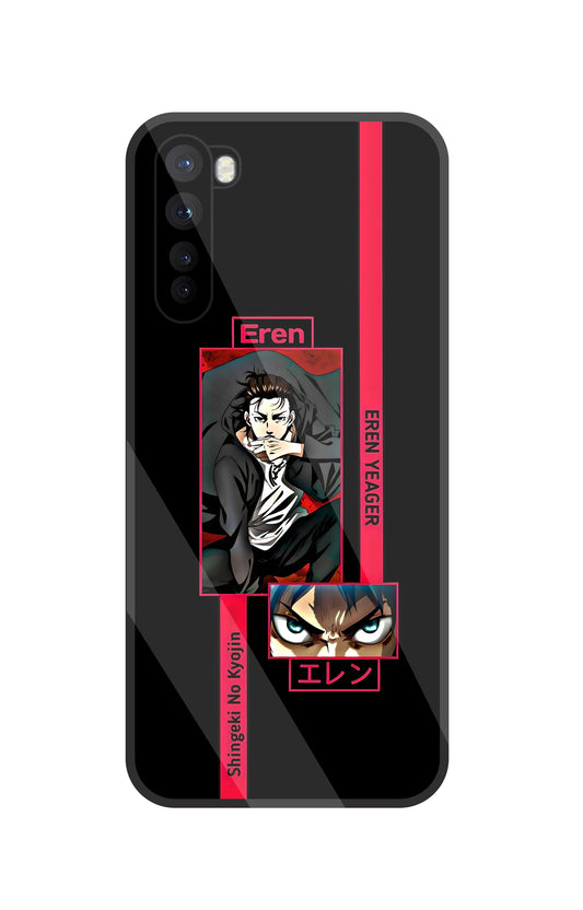 Eren Anime Glass Case For OnePlus Nord
