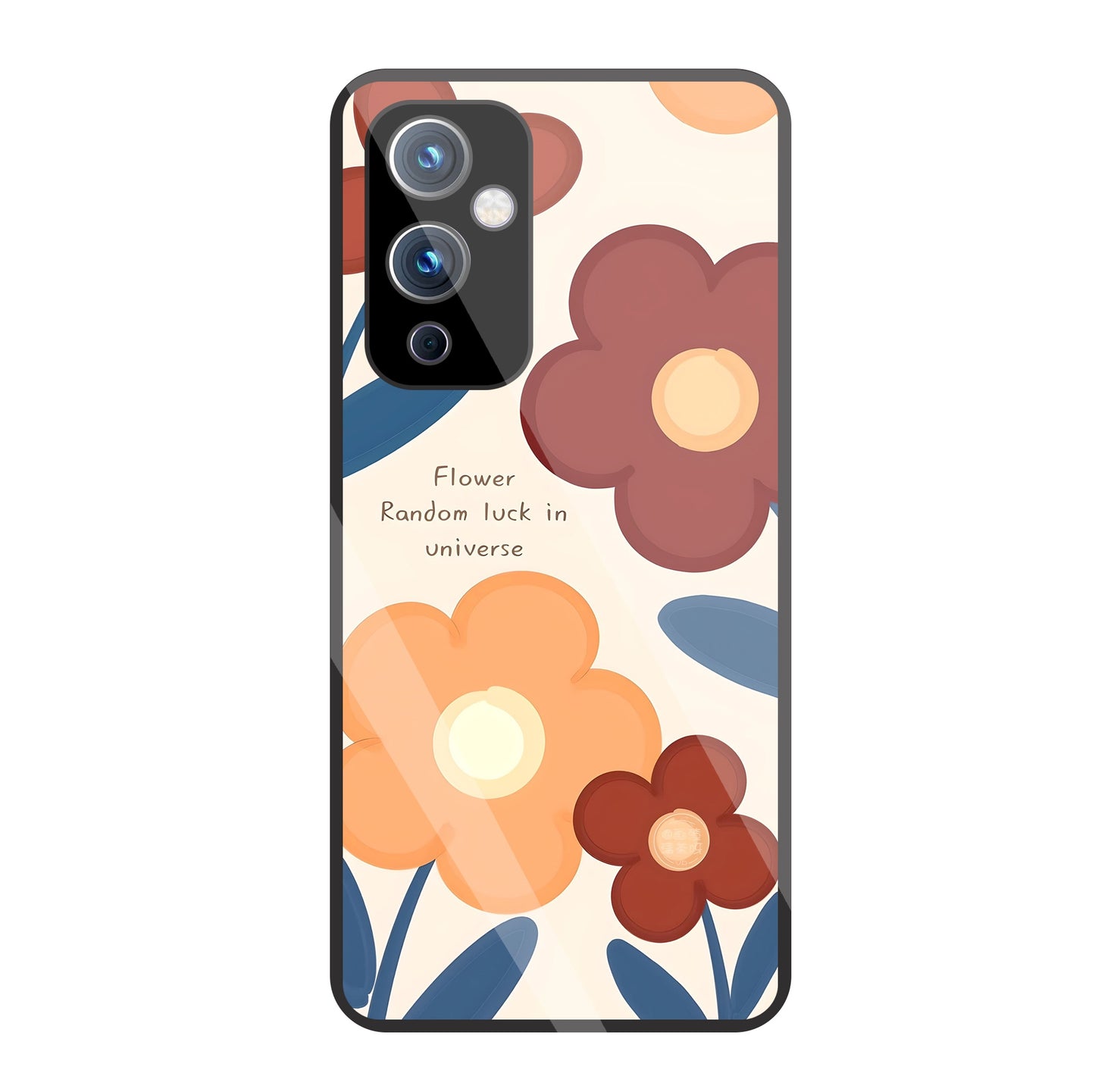 Flower Random Luck Glass Case For OnePlus 9