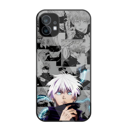 Gojo with bolt Glass Case For Nothing Phone 1