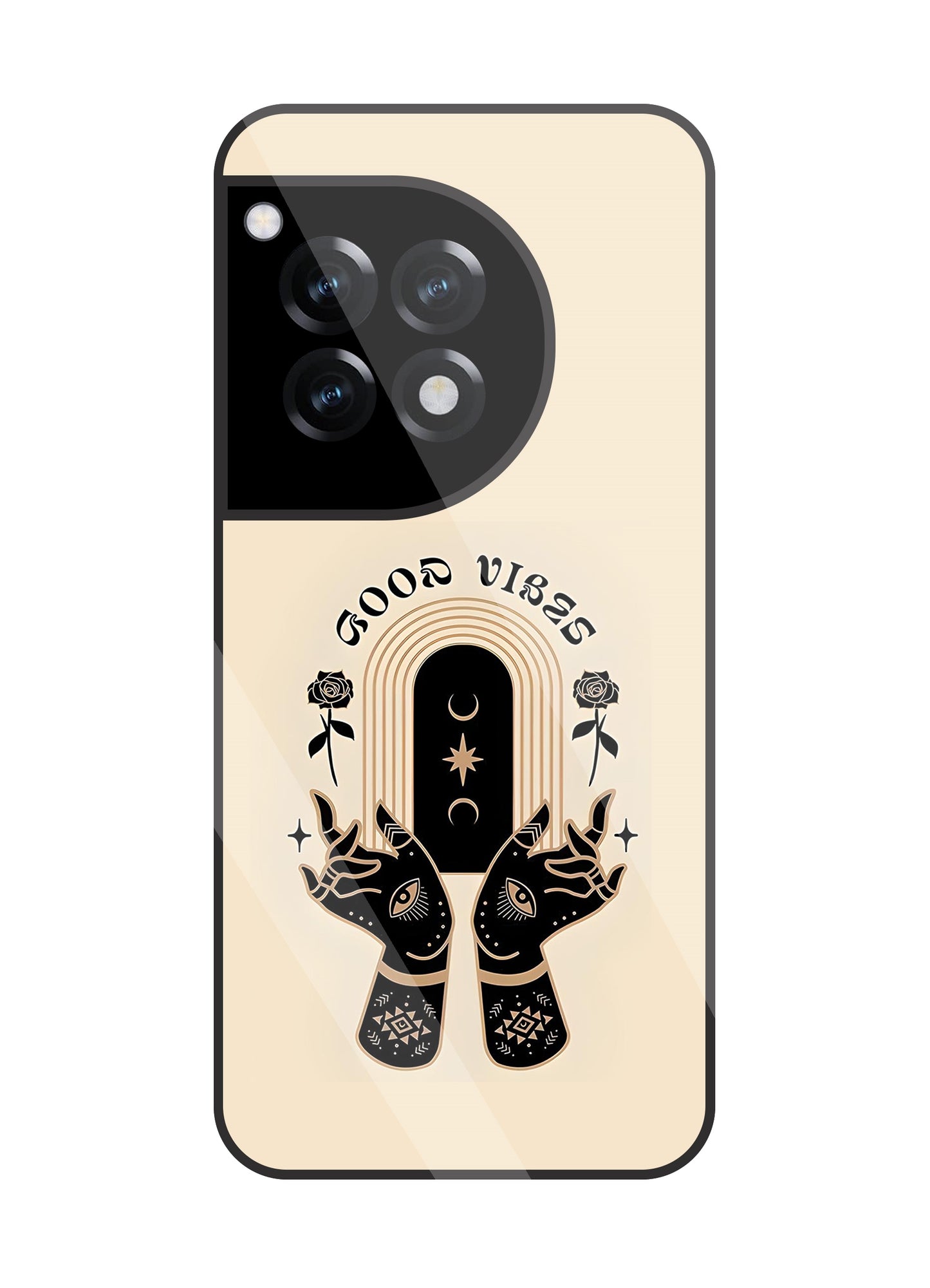 Good Vibes Hands Glass Case For OnePlus 12R