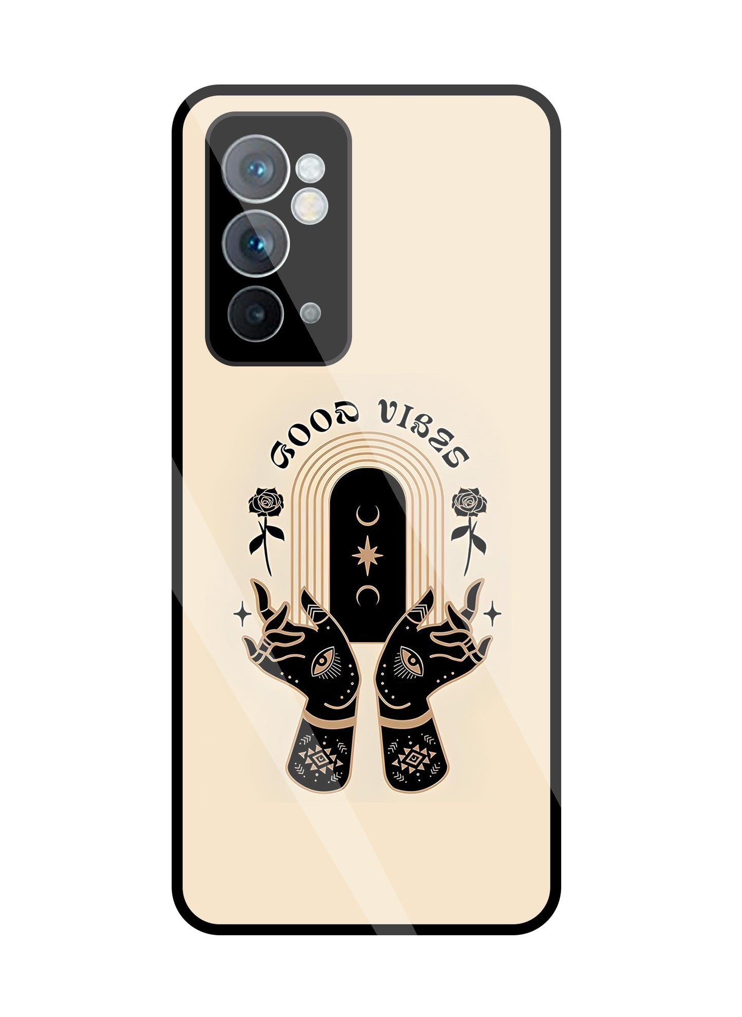 Good Vibes Hands Glass Case For OnePlus 9RT