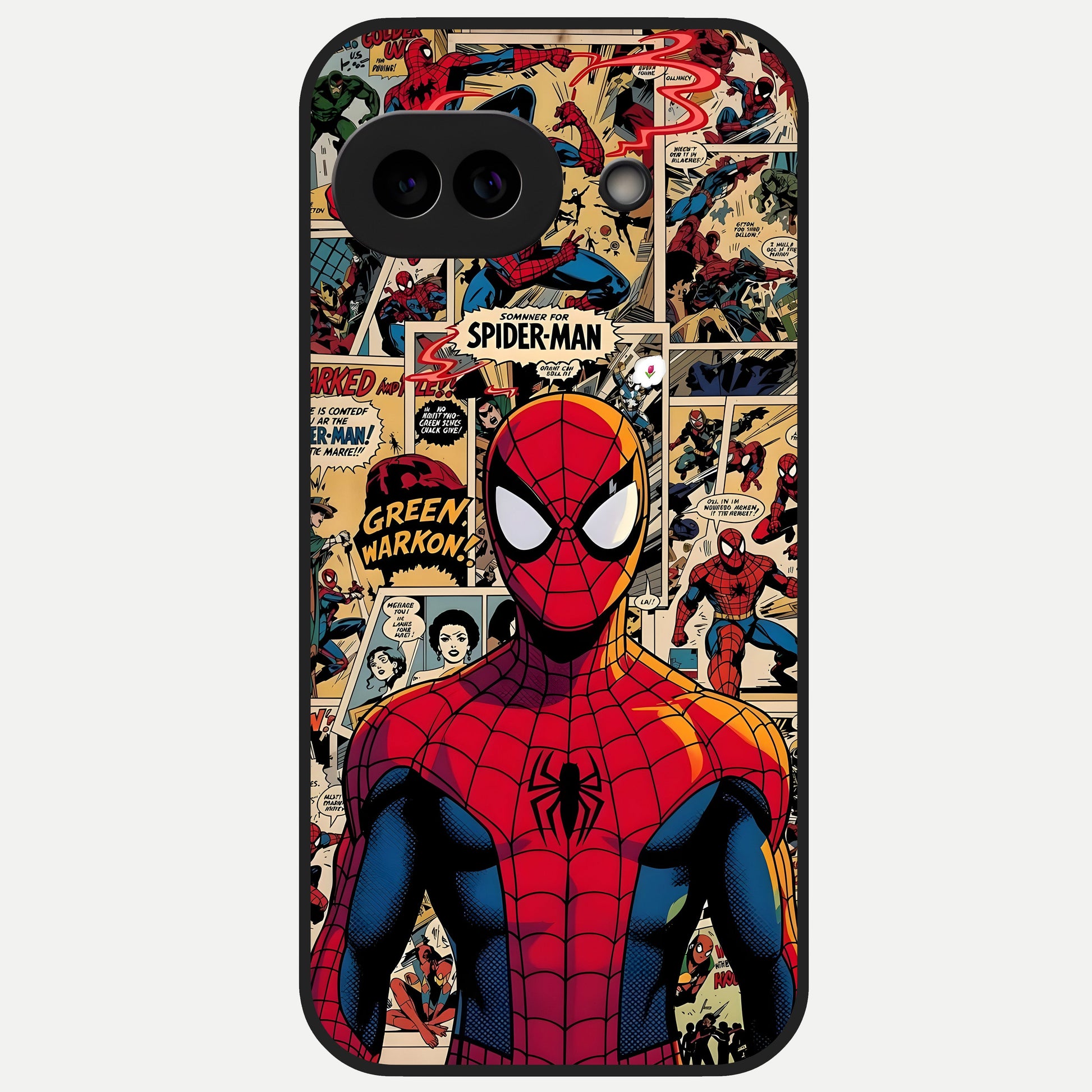  Aesthetic Spider Glass Case for Google Pixel 10A back cover – full design glossy printed glass finish