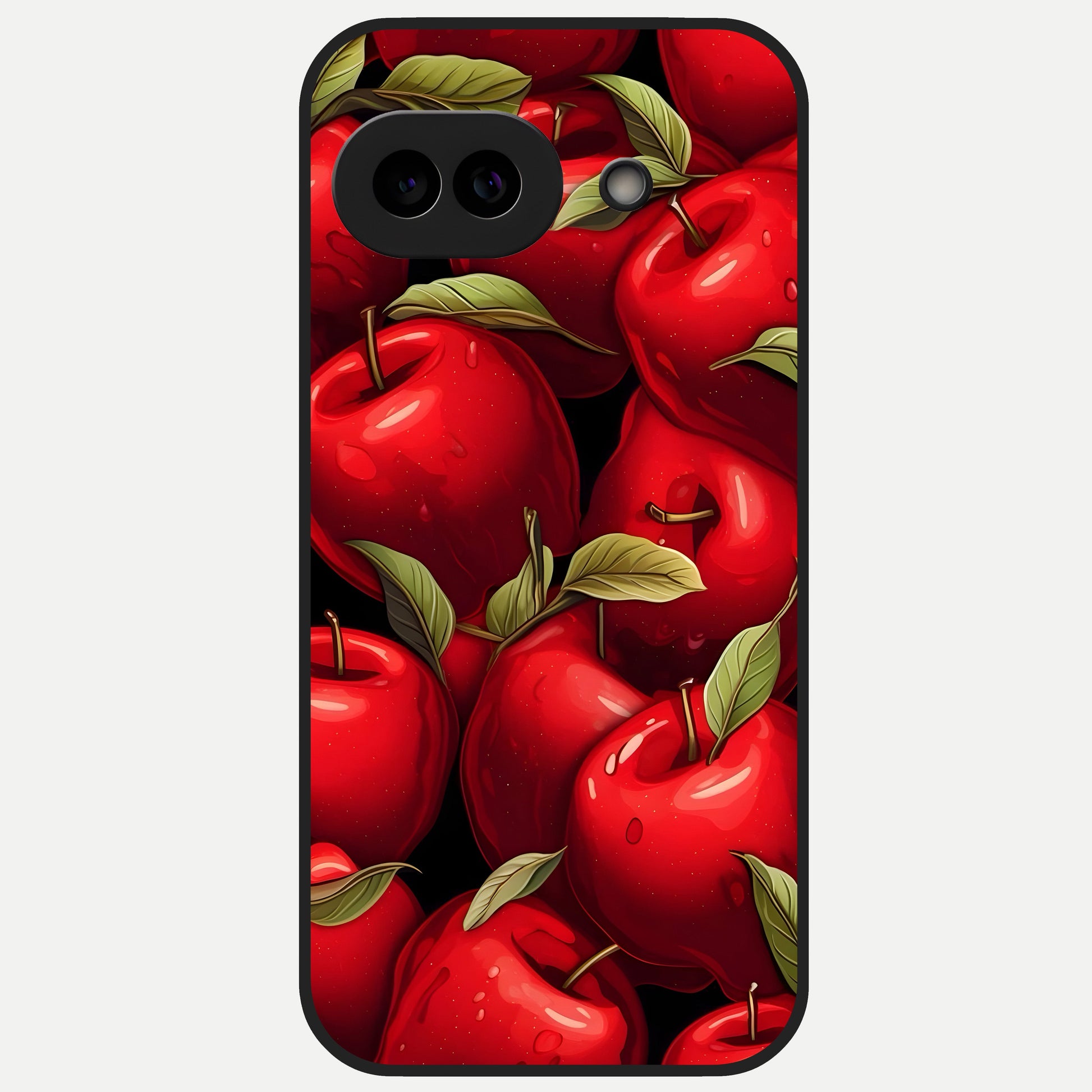  Apple Pattern Glass Case for Google Pixel 10A back cover – full design glossy printed glass finish