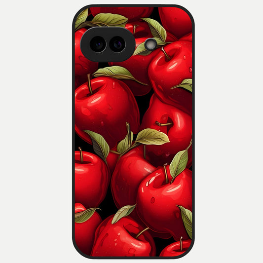  Apple Pattern Glass Case for Google Pixel 10A back cover – full design glossy printed glass finish