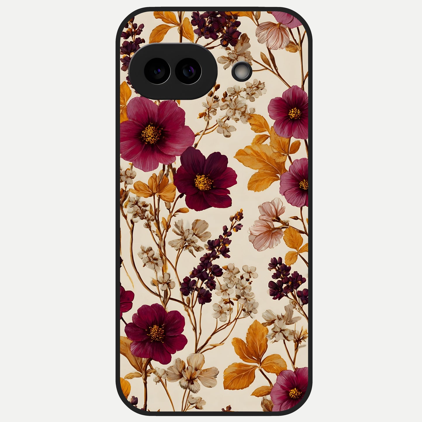  Autumn Wine Bloom Glass Case for Google Pixel 10A back cover – full design glossy printed glass finish
