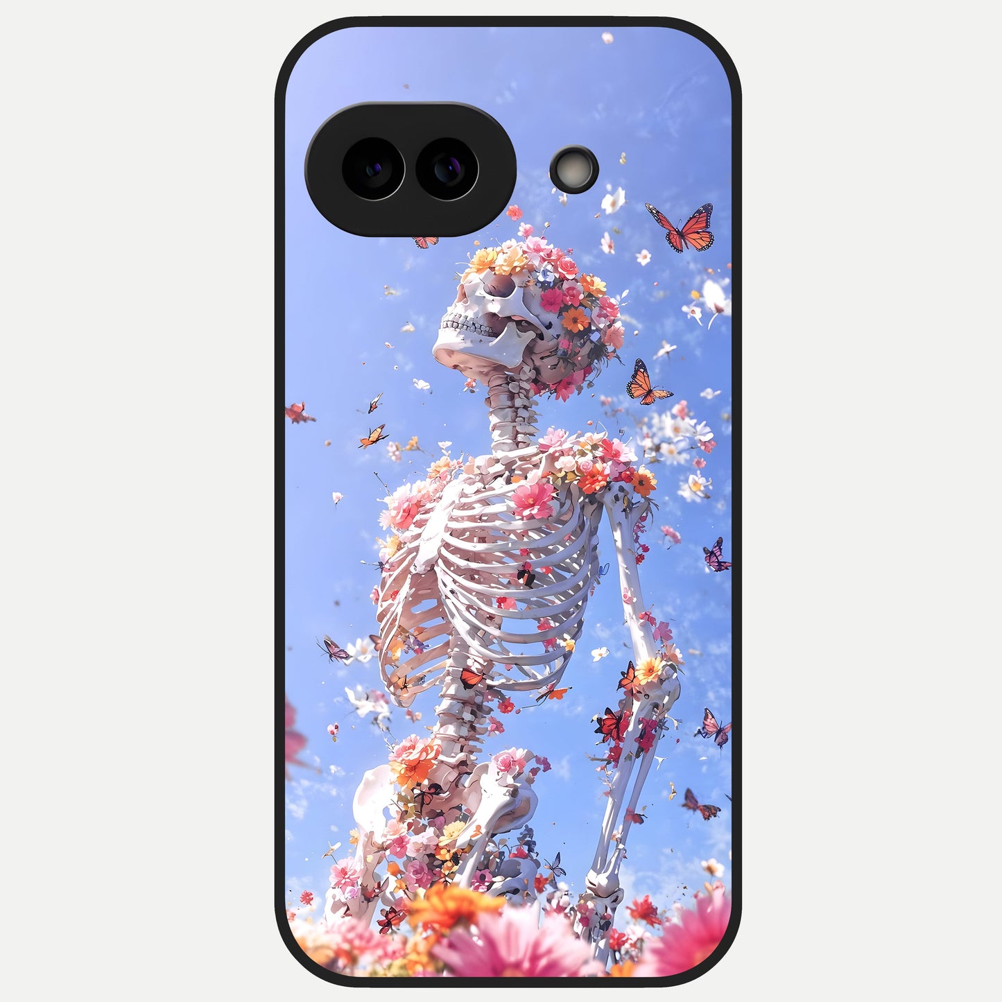  Bloom Beyond Bones Glass Case for Google Pixel 10A back cover – full design glossy printed glass finish